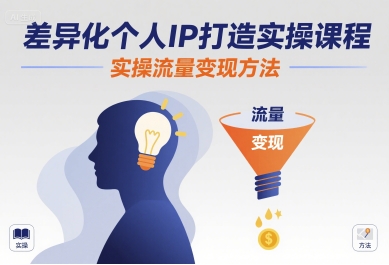 差异化个人IP打造实操课程，实操流量变现方法-网创副业教程