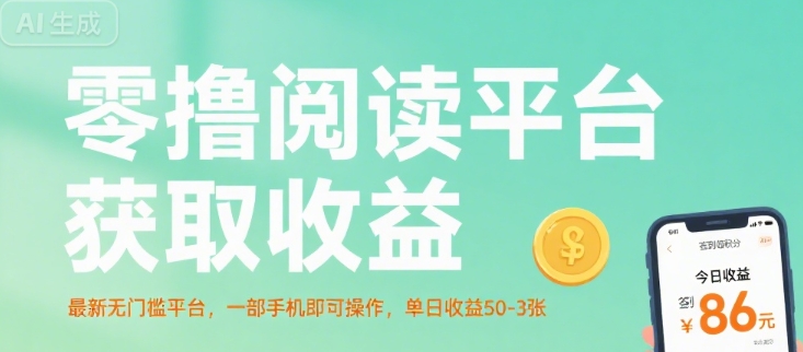 零撸阅读平台获取收益，最新无门槛平台，一部手机即可操作，单日收益50-3张【揭秘】-网创副业教程