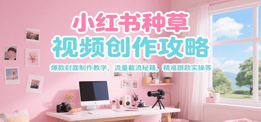 小红书种草视频创作攻略，爆款封面制作教学 ，流量截流秘籍 ，精准跟款实操等-网创副业教程