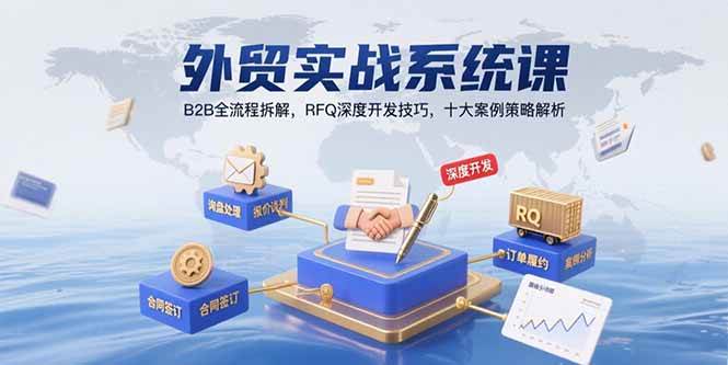（15562期）外贸实战系统课：B2B全流程拆解，RFQ深度开发技巧，十大案例策略解析-网创副业教程
