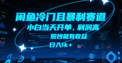 闲鱼冷门且暴利赛道，小白当天开单，利润高，照抄就有收益，日入1k+【揭秘】-网创副业教程