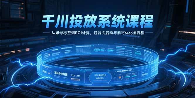 （15263期）千川投放系统课程，从账号标签到ROI计算，包含冷启动与素材优化全流程-网创副业教程