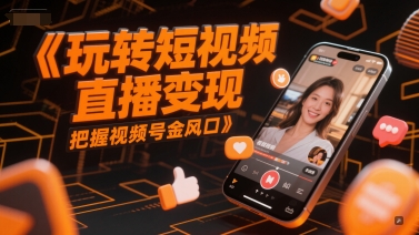 玩转短视频直播变现，把握视频号金风口-网创副业教程