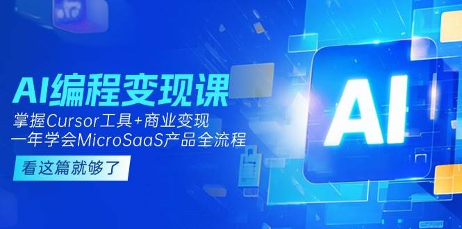AI编程变现课：掌握Cursor工具+商业变现，一年学会MicroSaaS产品全流程-网创副业教程