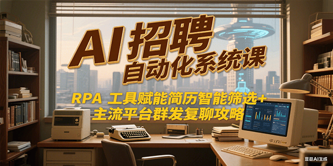 AI招聘自动化系统课，RPA工具赋能简历智能筛选+主流平台群发复聊全攻略-网创副业教程