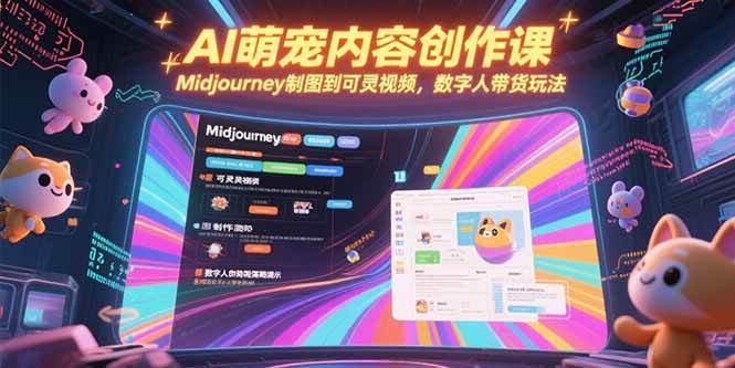 （15311期）AI萌宠内容创作课，Midjourney制图到可灵视频，数字人带货玩法-网创副业教程
