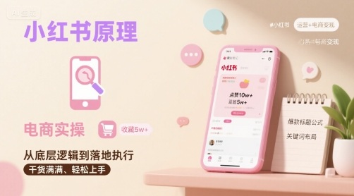 小红书原理以及详细实操流程，小红书电商教程-网创副业教程