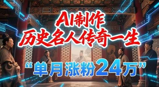 暴力起号！用AI制作历史名人传奇一生，单月涨粉24W，涨粉+变现赛道黑马来了-网创副业教程