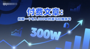 付费文章：拆解一个年入300W的喜马拉雅账号-网创副业教程