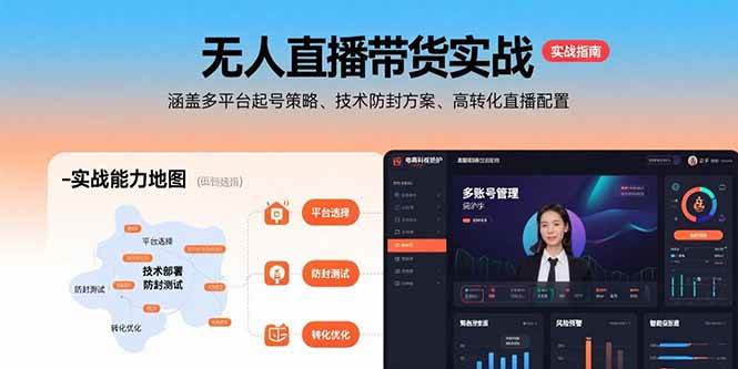 （15622期）无人直播带货实战，涵盖多平台起号策略、技术防封方案、高转化直播配置-网创副业教程
