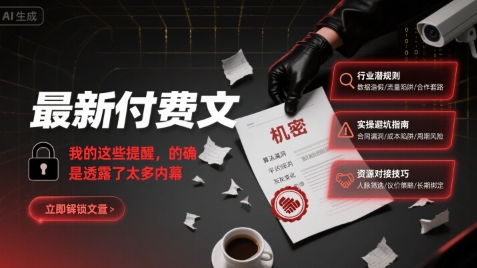 最新付费文：我的这些提醒，的确是透露了太多内幕-网创副业教程