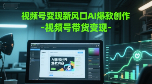 视频号变现新风口AI爆款创作-视频号带货变现-网创副业教程