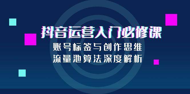 抖音运营入门必修课，账号标签与创作思维，流量池算法深度解析-网创副业教程