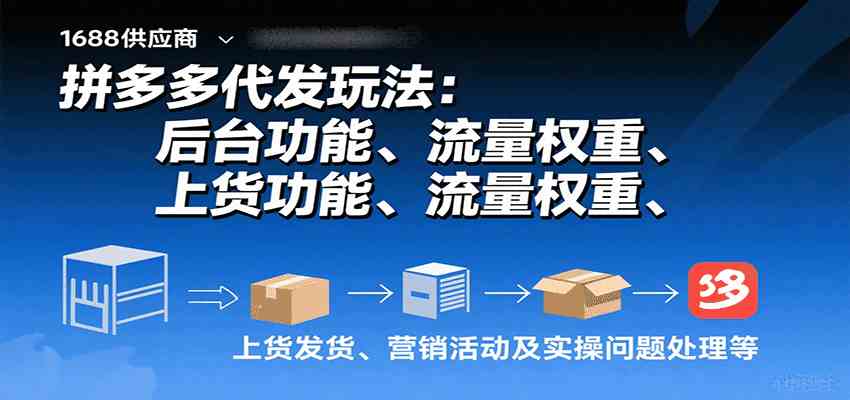 拼多多代发玩法：后台功能、流量权重、上货发货、营销活动及实操问题处理等-网创副业教程