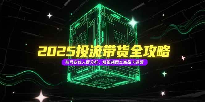 （15233期）2025投流带货全攻略，账号定位人群分析，短视频图文商品卡运营-网创副业教程
