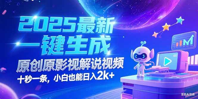 （15178期）2025最新一键生成原创影视解说视频 十秒一条，小白也能日入2k+-网创副业教程
