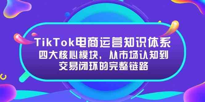 TikTok电商运营知识体系：四大核心模块，从市场认知到交易闭环的完整链路-网创副业教程