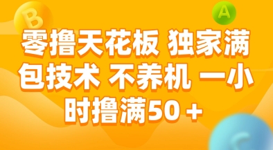 零撸天花板，独家满包技术，不用养机，一小时撸满50+，收益稳定【揭秘】-网创副业教程