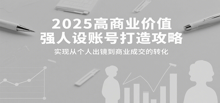 2025高商业价值强人设账号打造攻略，实现从个人出镜到商业成交的转化-网创副业教程
