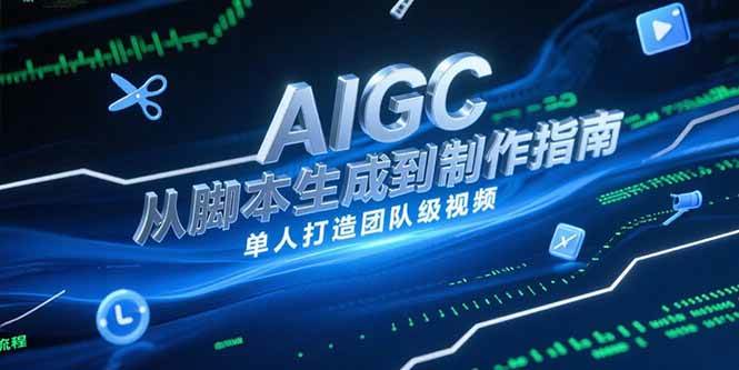 （15170期）AIGC视频制作指南，从脚本生成到剪辑全流程，单人打造团队级视频-网创副业教程
