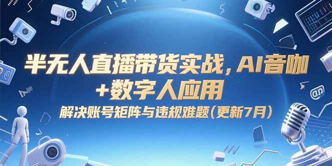 （15280期）半无人直播带货实战，AI音咖+数字人应用 解决账号矩阵与违规难题(更新7月)-网创副业教程