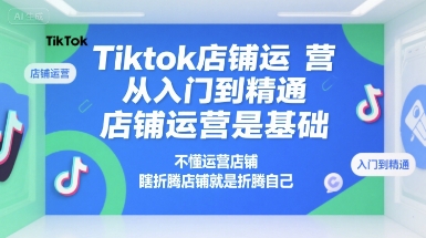 Tiktok店铺运营从入门到精通，店铺运营是基础，不懂运营店铺，瞎折腾店铺就是折腾自己-网创副业教程