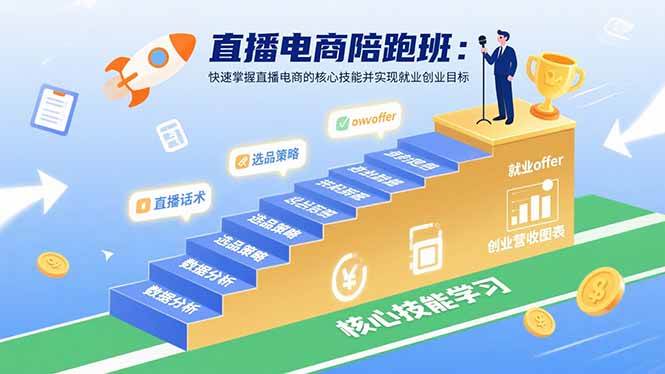 （15900期）直播电商陪跑班：快速掌握直播电商的核心技能并实现就业/创业目标-网创副业教程