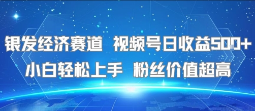 银发经济赛道 视频号日收益5张+ 小白轻松上手 粉丝价值超高-网创副业教程
