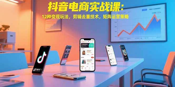 （15478期）抖音电商实战课：12种变现玩法，剪辑去重技术，矩阵运营策略-网创副业教程