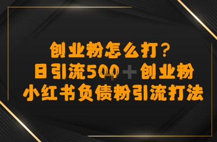 创业粉怎么打？小红书负债粉引流打粉，日引流500+精准创业粉-网创副业教程