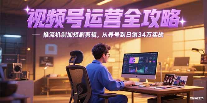 （15217期）2025视频号运营全攻略，推流机制加短剧剪辑，从养号到日销34万实战-网创副业教程