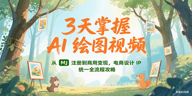 3天掌握AI绘图视频，从MJ 注册到商用变现，电商设计IP统一全流程攻略-网创副业教程