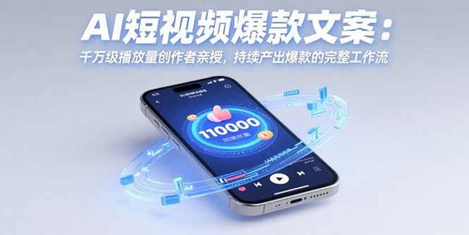 （15569期）AI短视频爆款文案：千万级播放量创作者亲授，持续产出爆款的完整工作流-网创副业教程