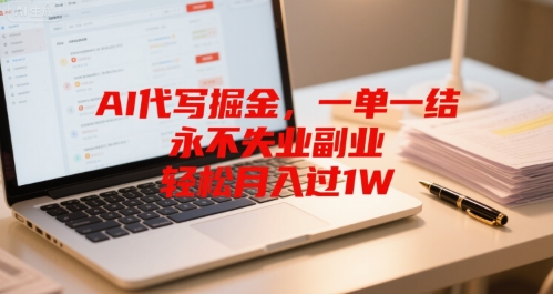 AI代写掘金，一单一结，永不失业副业，轻松月入过1W-网创副业教程