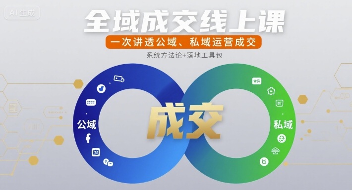 全域成交线上课，一次讲透公域、私域运营成交-网创副业教程
