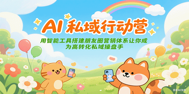 AI私域行动营：用智能工具搭建朋友圈营销体系让你成为高转化私域操盘手-网创副业教程