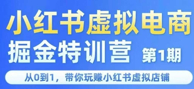 小红书虚拟电商掘金特训营第1期，从0到1，带你玩转小红书虚拟店铺-网创副业教程