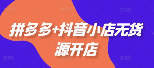 拼多多+抖音小店无货源开店，包括：选品、运营、基础、付费推广、爆款案例等(更新25年8月)-网创副业教程