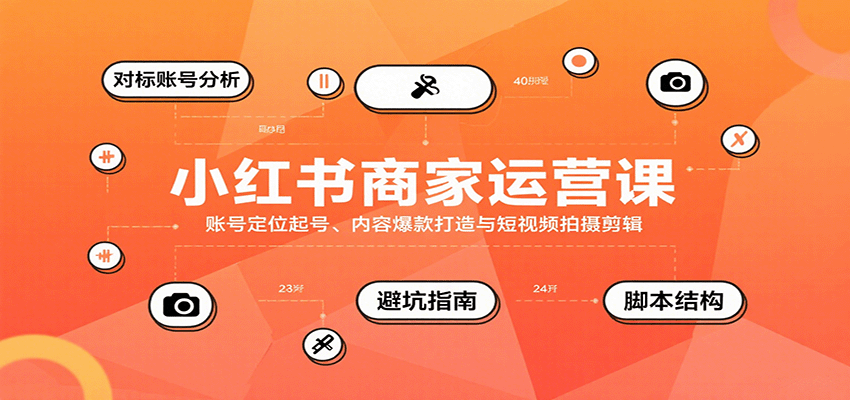 小红书商家运营课，账号定位起号、内容爆款打造与短视频拍摄剪辑-网创副业教程