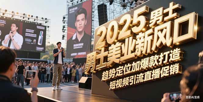 2025男士美业新风口，趋势定位加爆款打造，短视频引流直播促销-网创副业教程