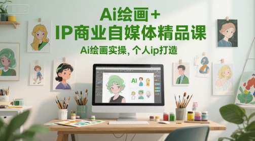Ai绘画+IP商业自媒体精品课，Ai绘画实操，个人ip打造-网创副业教程