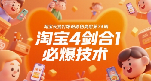 淘宝天猫打爆班原创高阶第73期，淘宝4剑合1必爆技术-网创副业教程