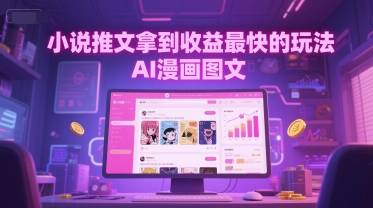 小说推文拿到收益最快的玩法，AI漫画图文-网创副业教程