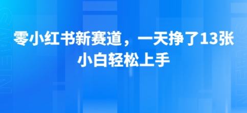 小红书新赛道，一天挣了13张，小白轻松上手-网创副业教程
