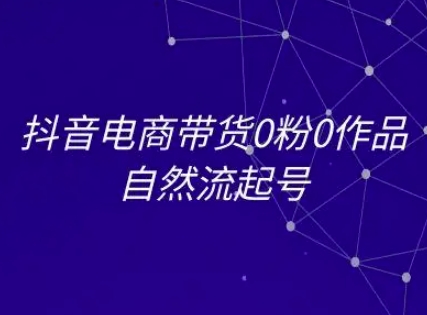 抖音电商带货0粉0作品自然流起号，抖音电商教程-网创副业教程
