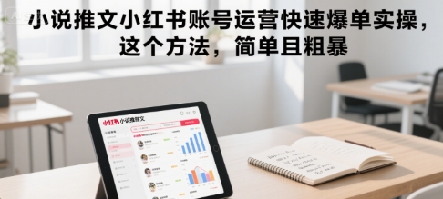 小说推文小红书账号运营快速爆单实操，这个方法，简单且粗暴-网创副业教程