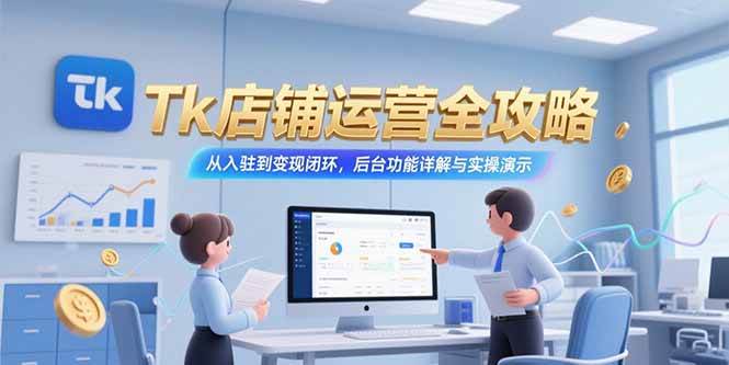 （15345期）Tk店铺运营全攻略，从入驻到变现闭环，后台功能详解与实操演示-网创副业教程