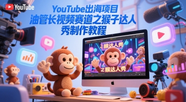 YouTube出海项目，油管长视频赛道之猴子达人秀制作教程-网创副业教程