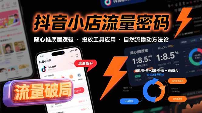 （15680期）抖音小店流量密码，随心推底层逻辑，投放工具应用，自然流撬动核心方法论-网创副业教程