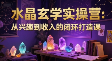 水晶玄学实操营：从兴趣到收入的闭环打造课-网创副业教程